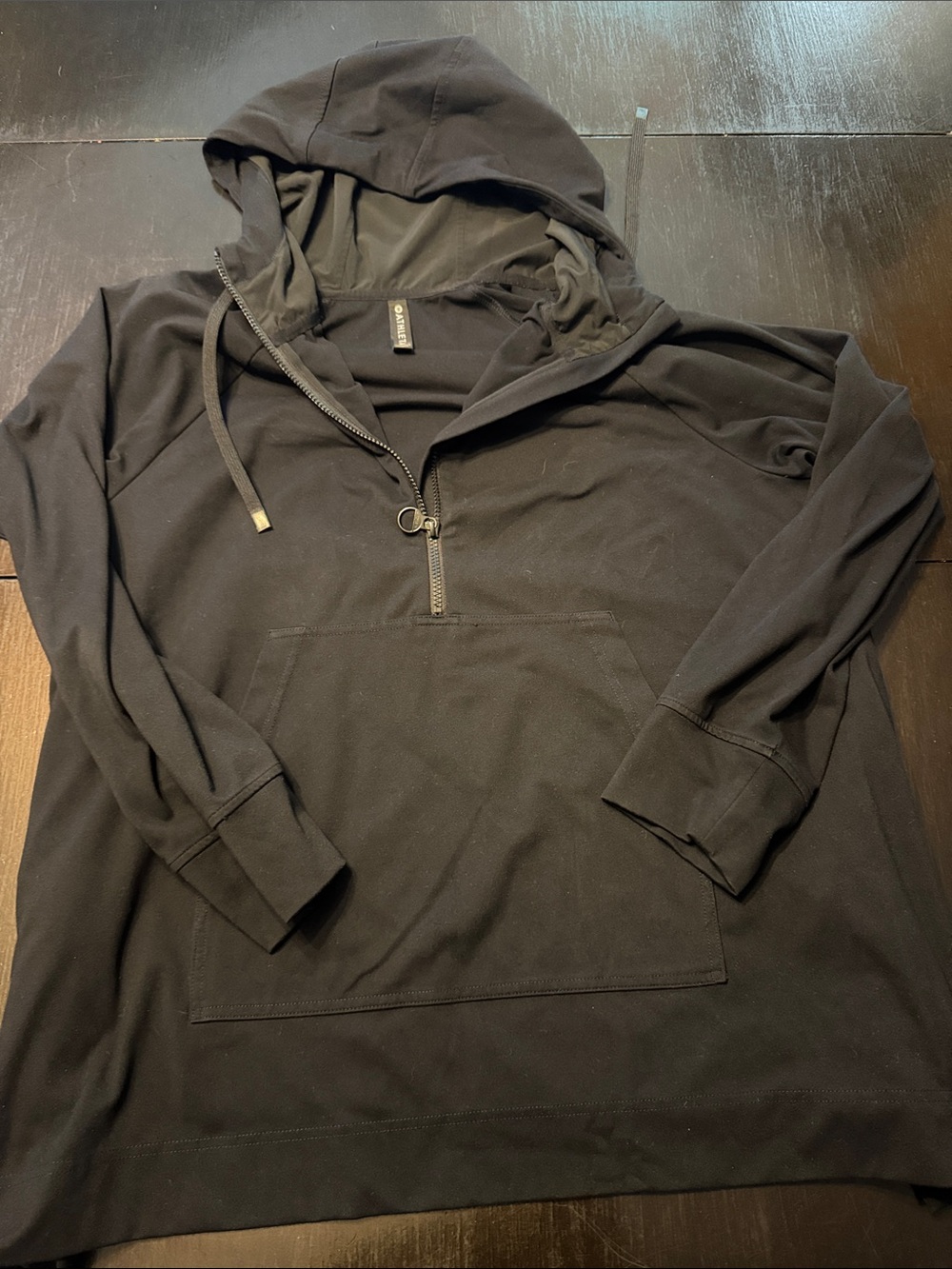 Athleta Black Half-Zip Hooded Pullover